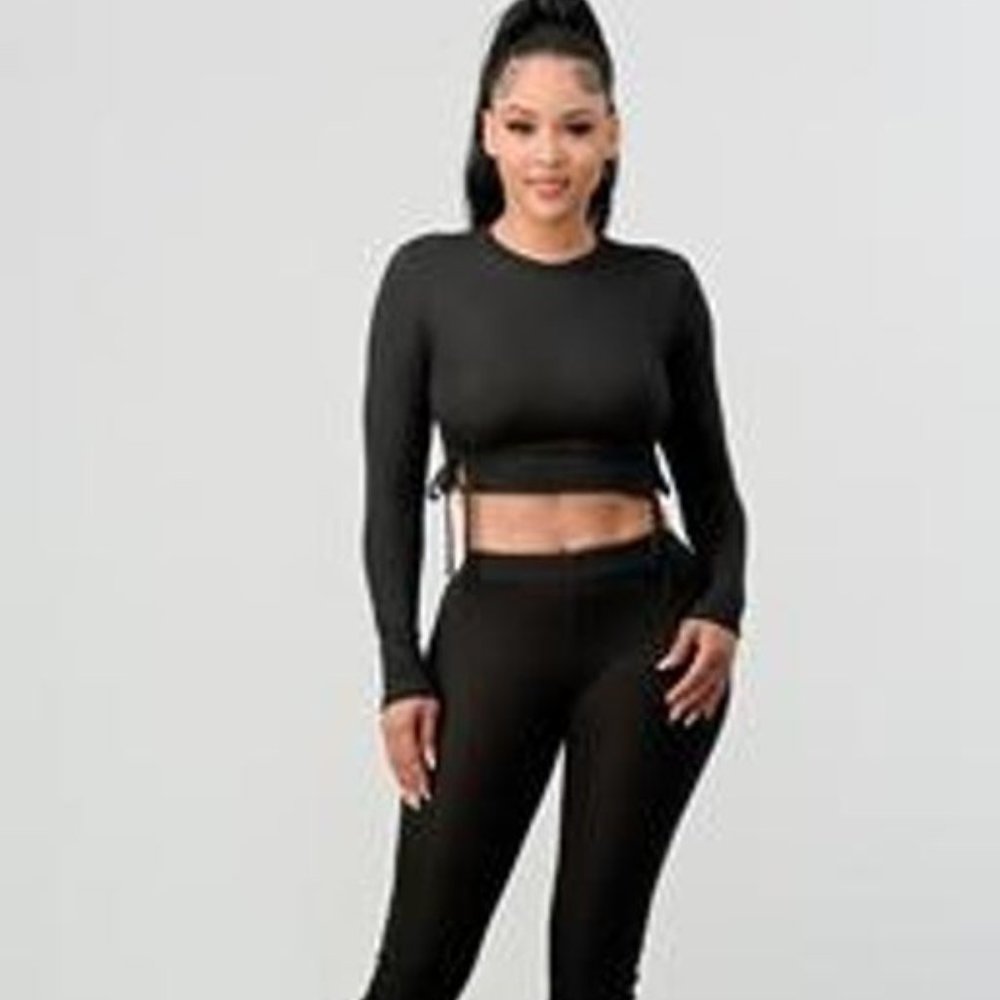 Bodycon Matching Set - Rouched Leggings and crop top -from TO STAR